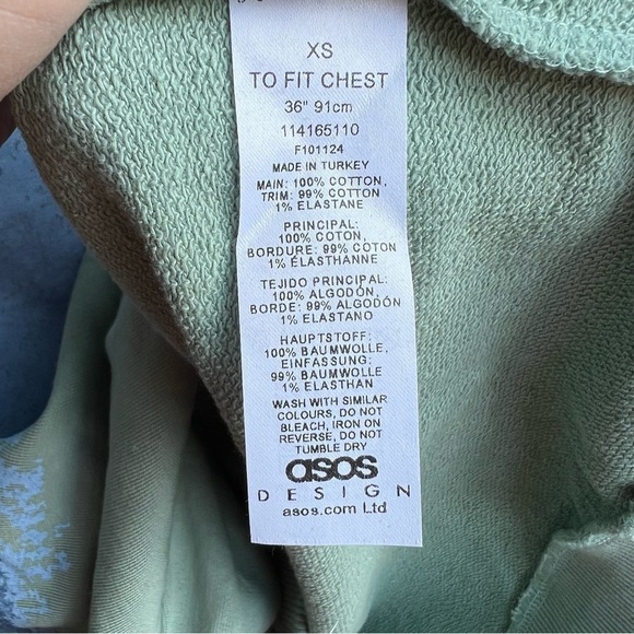 NWOT ASOS Unrvlld Spply Men’s Oversized Abstract Crewneck Sweatshirt, XS - Picture 8 of 9